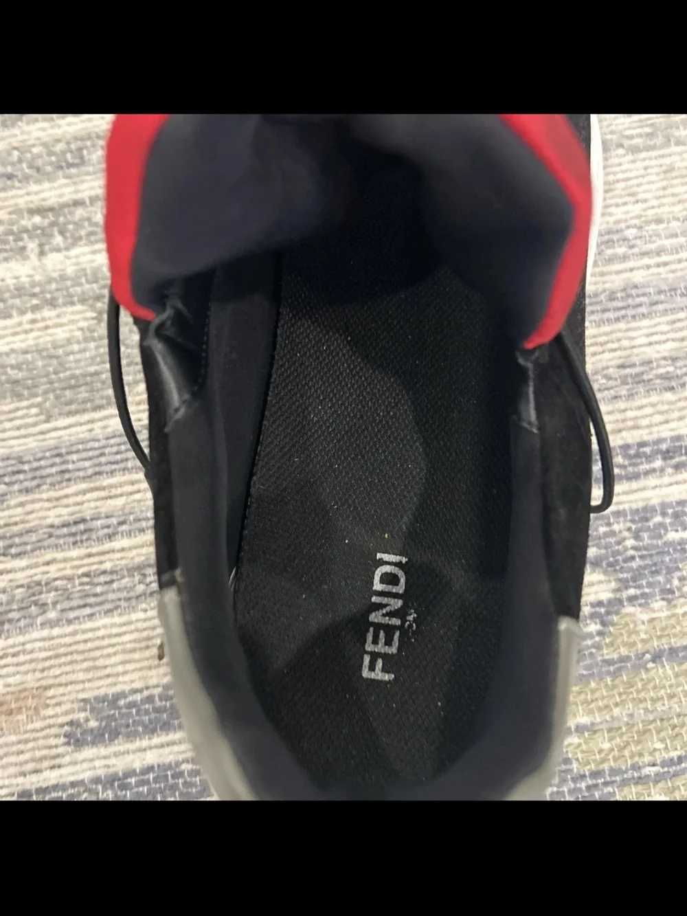 Fendi Logo sneakers Red, White And Black, US Size 13-14 EU 48-49